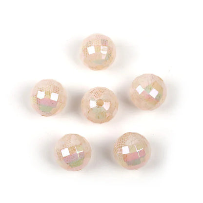 16mm lace cut-off acrylic printed round beads