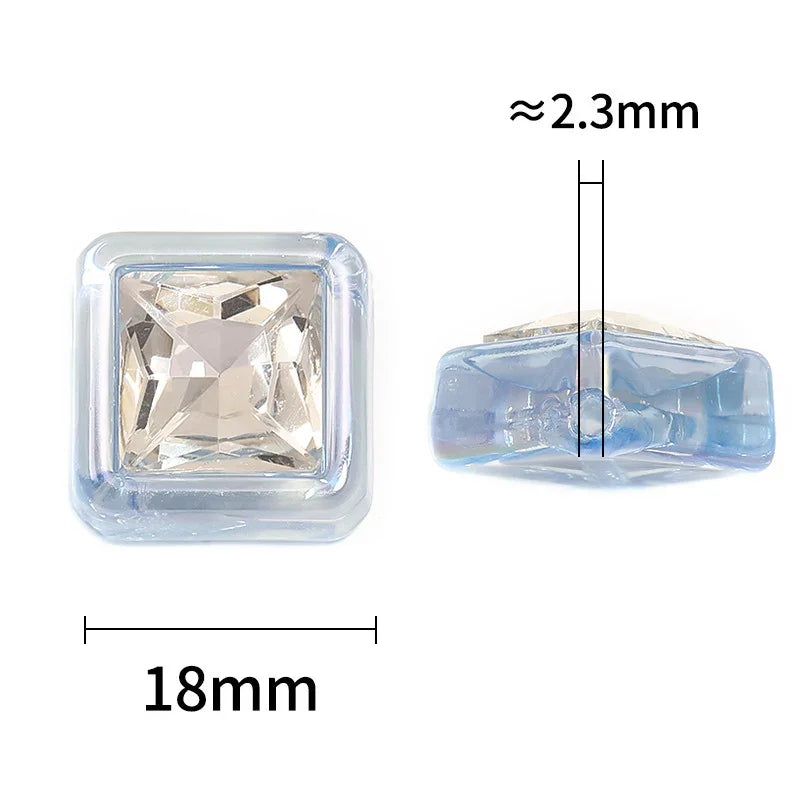 Acrylic Square Beaded UV Single-sided Diamond | DIY Sports Fan Bracelet & Keychain Craft Bead
