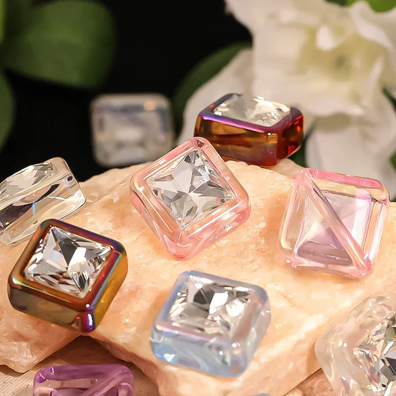 Acrylic Square Beaded UV Single-sided Diamond | DIY Sports Fan Bracelet & Keychain Craft Bead