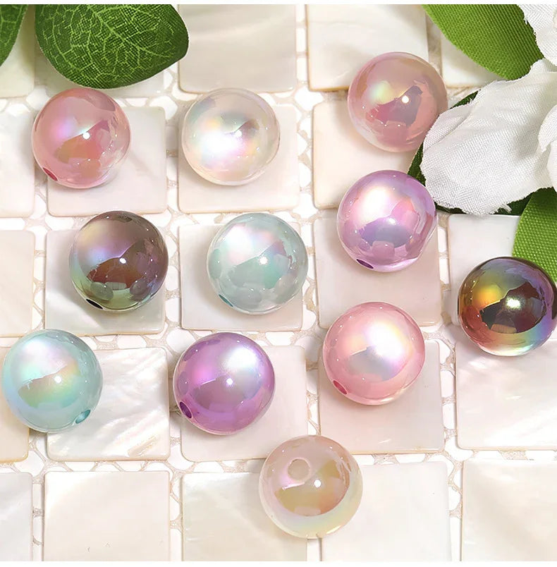 Acrylic Colorful Plastic Dot Beads Straight Beads Beads 16MM | Acrylic Bead for DIY Bracelet Keychain Jewelry Making