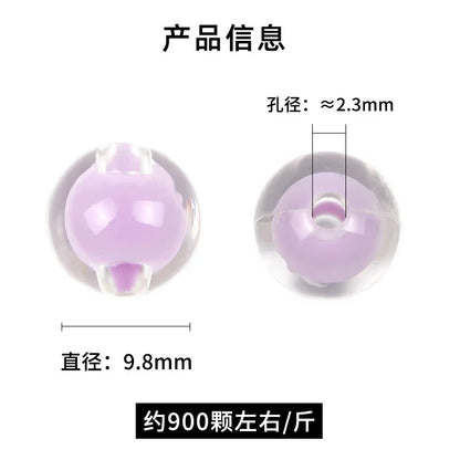 Transparent colored acrylic beads in beads round straight hole loose beads 5OOg