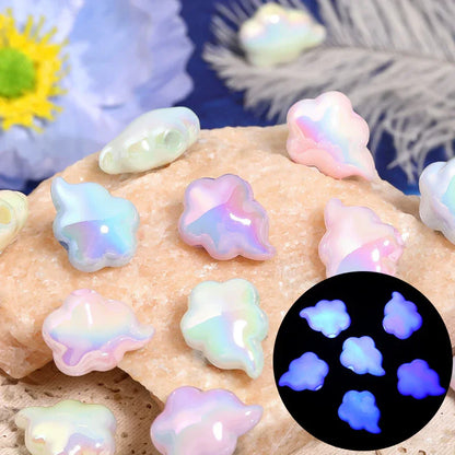 Luminous Cream Series Clouds Vertical Hole Acrylic Beads