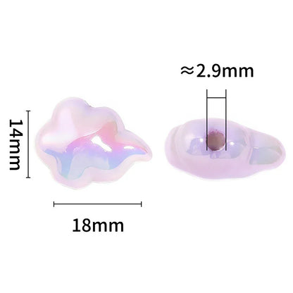 Luminous Cream Series Clouds Vertical Hole Acrylic Beads