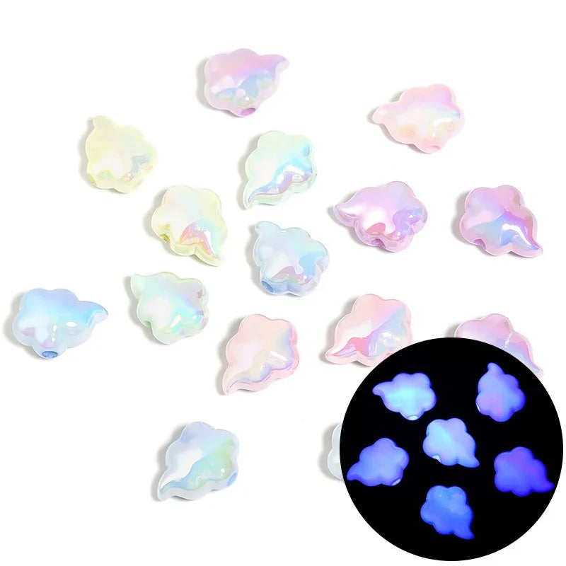 Luminous Cream Series Clouds Vertical Hole Acrylic Beads | Acrylic Bead for DIY Bracelet Keychain Jewelry Making