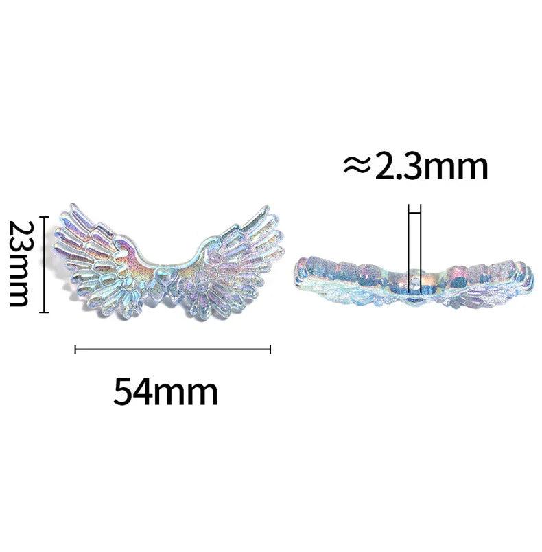 Luminous Resin Angel Wings Straight Beads | Acrylic Bead for DIY Bracelet Keychain Jewelry Making