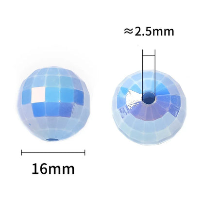 Acrylic UV plated color check beads disco beads 16MM