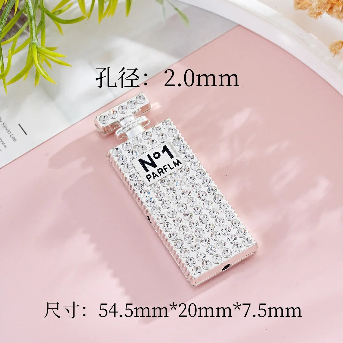 Silver Alloy Beads perfume bottle straight hole beads