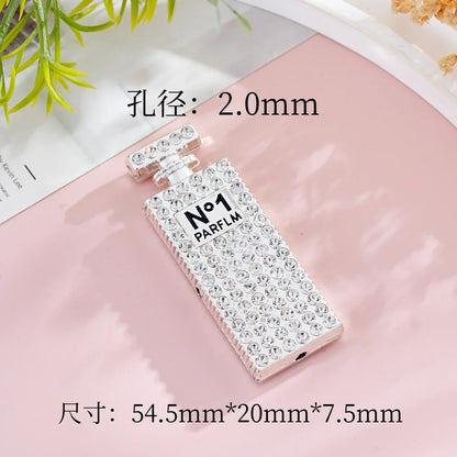 Silver Alloy Beads perfume bottle straight hole beads
