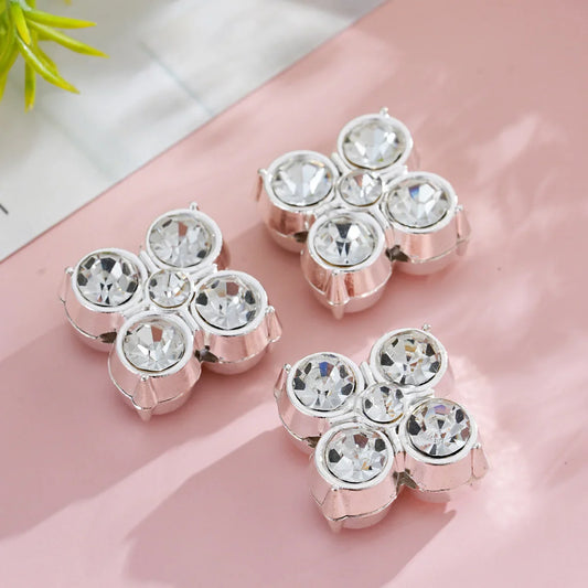 Silver Alloy Beads Four-leaf clover metal beads