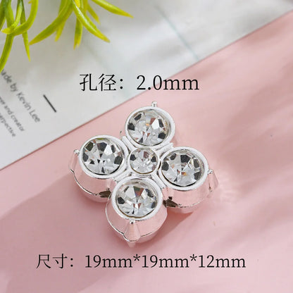 Silver Alloy Beads Four-leaf clover metal beads