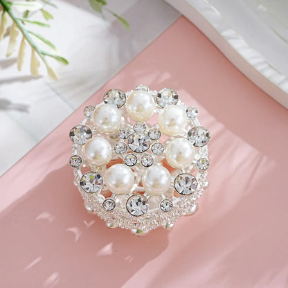Silver Alloy Beads Large Pearl Flower Straight Beads