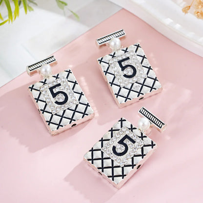 Silver Alloy Beads No. 5 perfume bottle straight hole beads