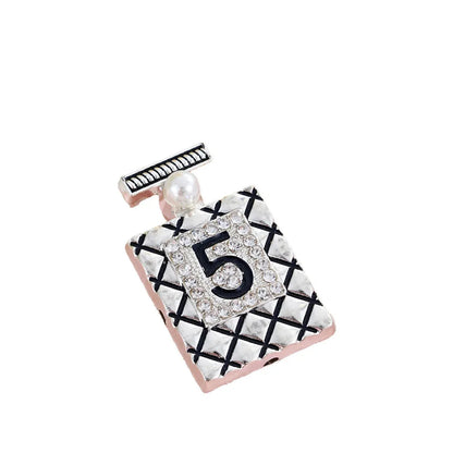 Silver Alloy Beads No. 5 perfume bottle straight hole beads
