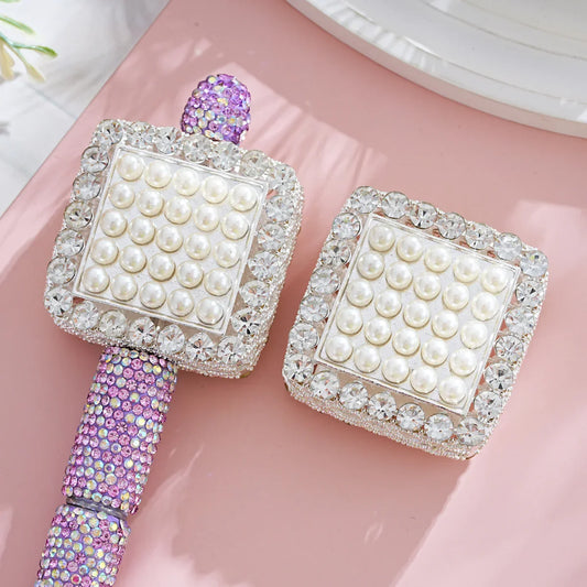 Silver Alloy Beads Pearl Square Straight Hole Beads