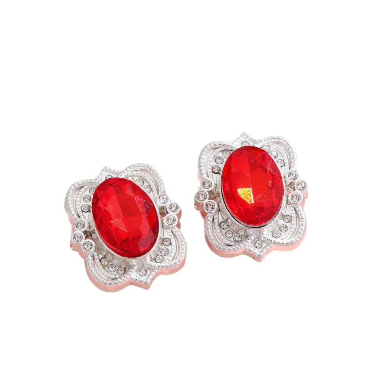 Silver Alloy Beads Diamond-studded gemstone straight hole beads