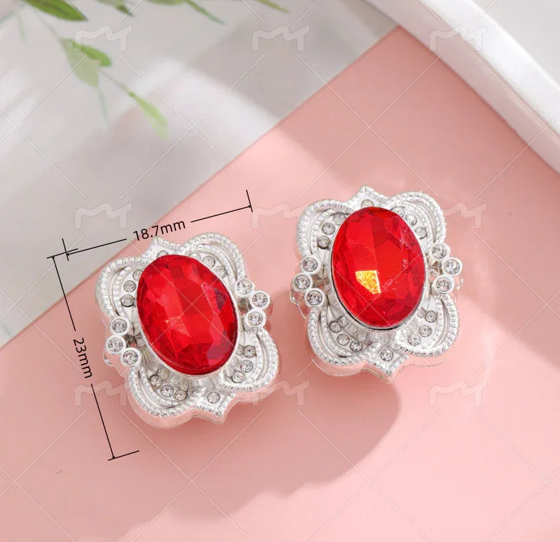 Silver Alloy Beads Diamond-studded gemstone straight hole beads