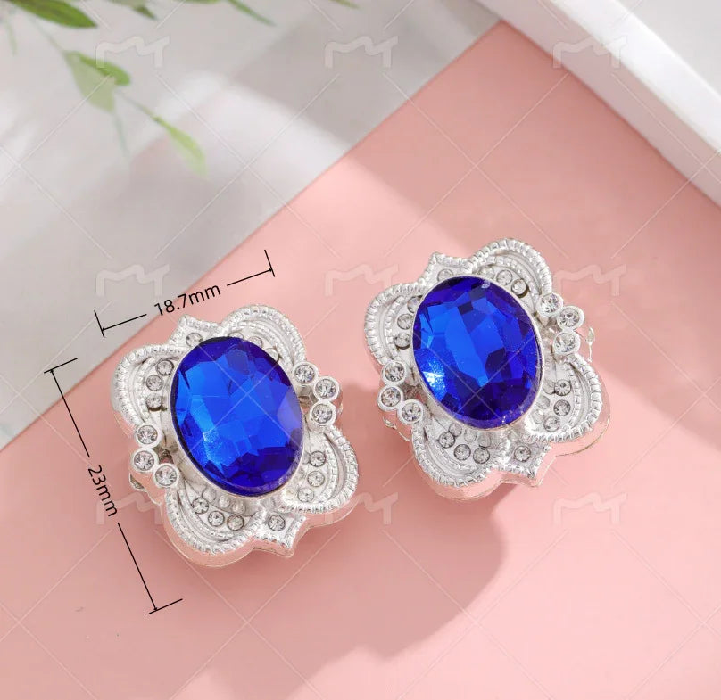 Silver Alloy Beads Diamond-studded gemstone straight hole beads