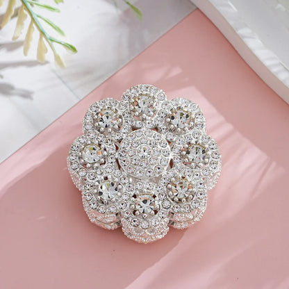 Luxury craft double-sided full diamond pearl flower straight hole beads