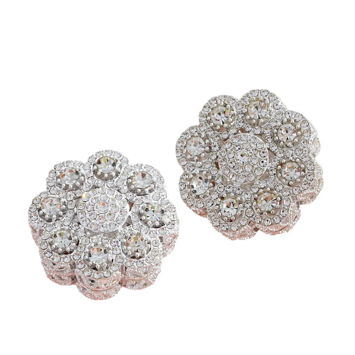 Luxury craft double-sided full diamond pearl flower straight hole beads