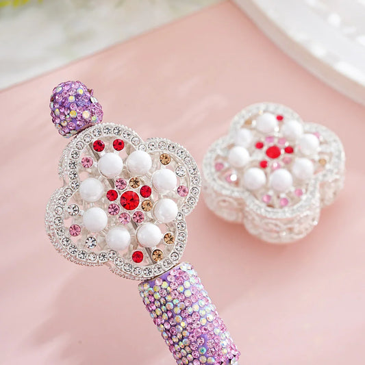 Luxury craft beads alloy double-sided colored diamond love