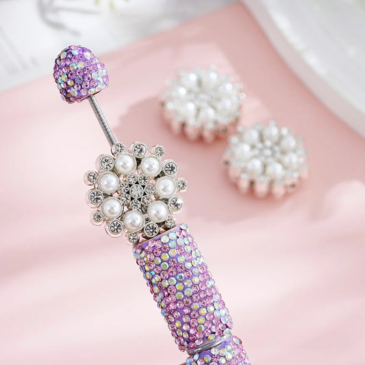 Luxury craft pearl snowflake straight hole beads