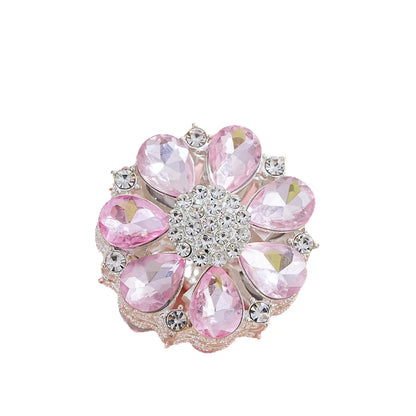 Silver Alloy Beads Double-sided crystal large flower diamond ball straight hole beads