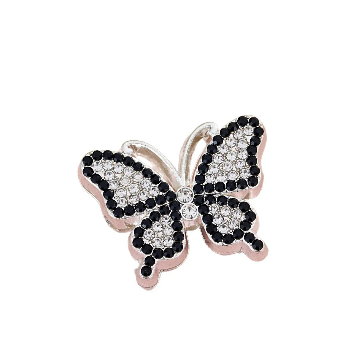 Silver Alloy Beads Diamond butterfly straight hole beads