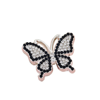 Silver Alloy Beads Diamond butterfly straight hole beads