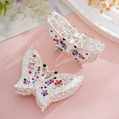 Silver Alloy Beads Large Colored Diamond Butterfly Beads