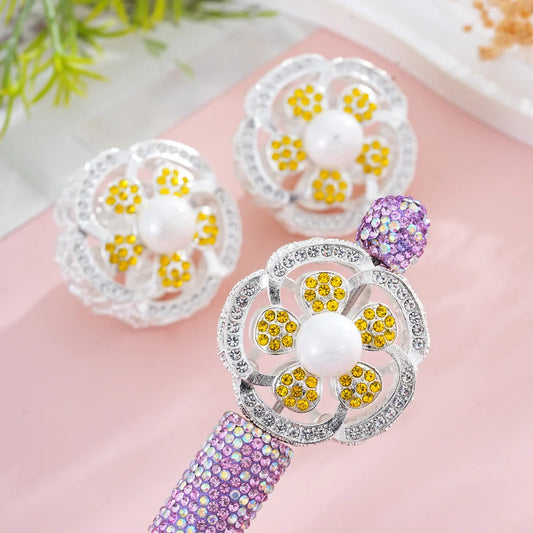 Silver Alloy Beads Alloy double-sided yellow diamond love