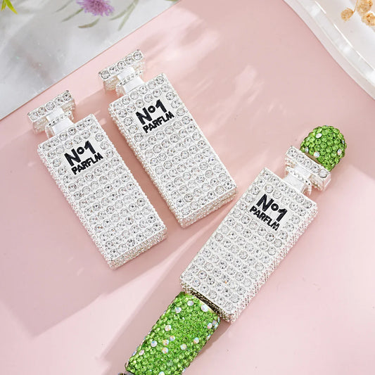 Silver Alloy Beads Full-drilled perfume bottle with straight holes and beads
