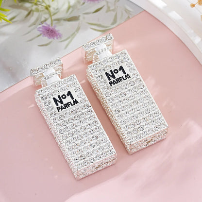 Silver Alloy Beads Full-drilled perfume bottle with straight holes and beads
