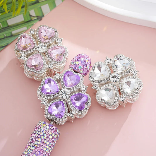 Diamond color four-leaf clover straight hole beads
