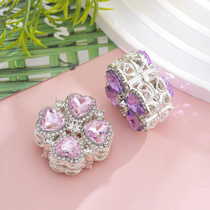 Diamond color four-leaf clover straight hole beads