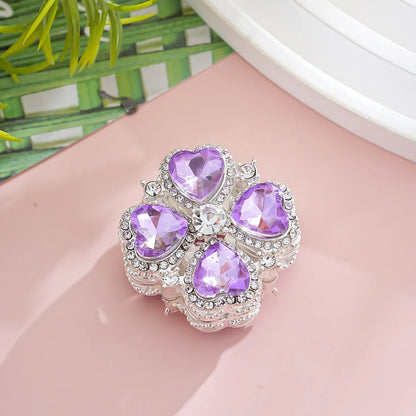 Diamond color four-leaf clover straight hole beads