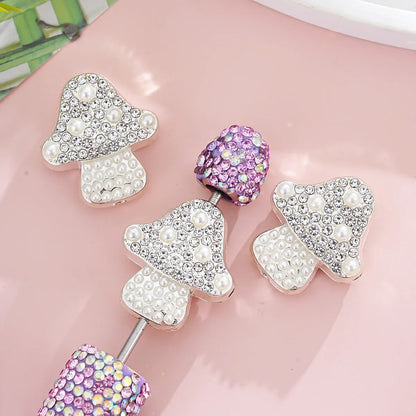 Pearl mushroom straight hole beads