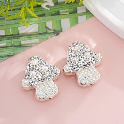 Pearl mushroom straight hole beads