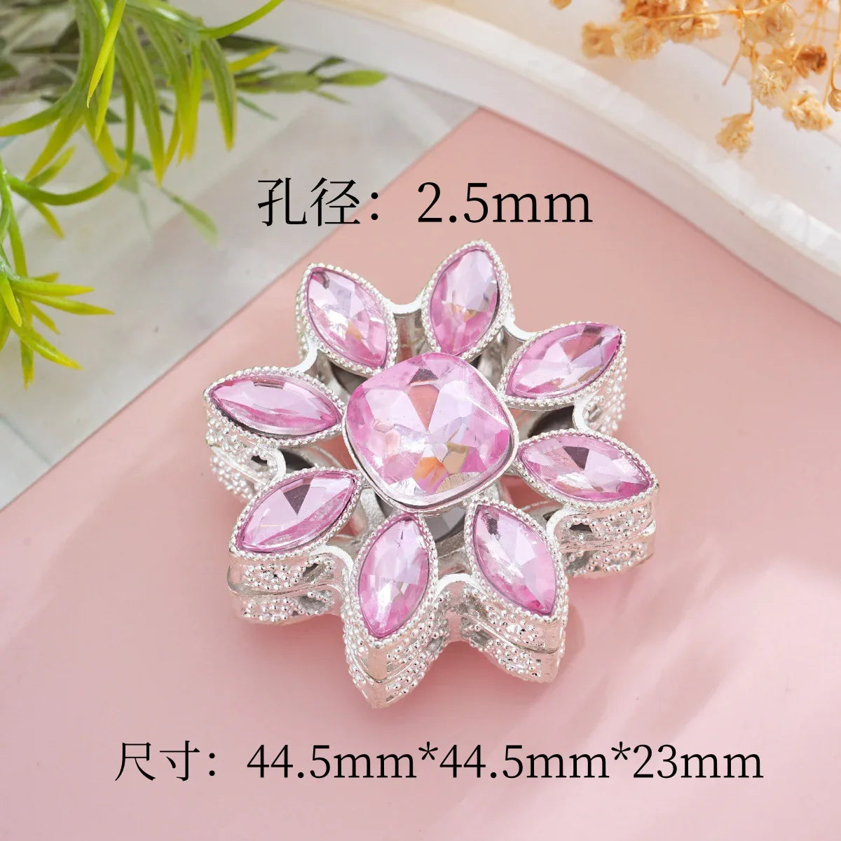 Silver Alloy Beads Big  Sun Flower Straight Bead