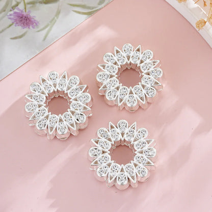 Silver Alloy Beads Wrapped Bead Ring Porous Bead