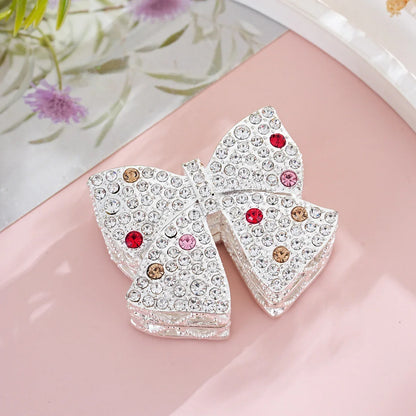 Silver Alloy Beads Diamond Bow Straight Bead