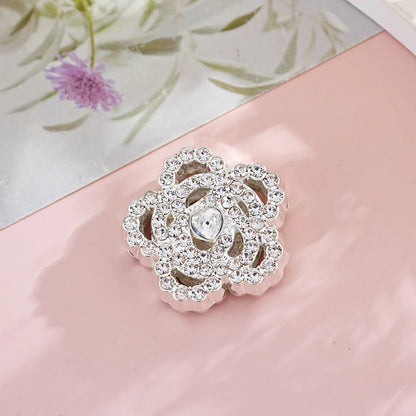 Diamond Rose Flower Straight Hole Beads