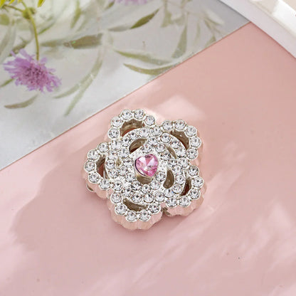 Diamond Rose Flower Straight Hole Beads