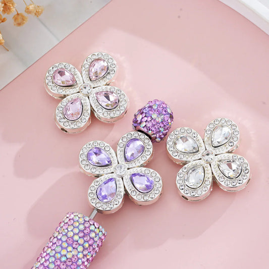 Diamond Flower Four-leaf Clover Straight Hole Beads