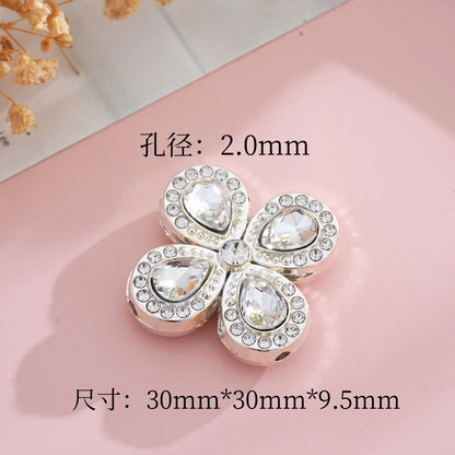 Diamond Flower Four-leaf Clover Straight Hole Beads
