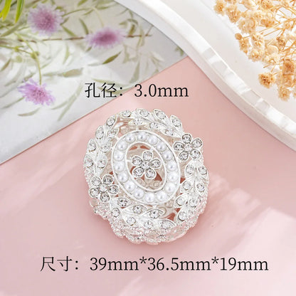 Diamond-encrusted Pearl Flower Porous Beads