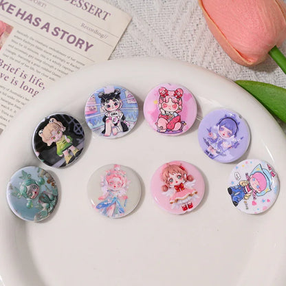 Cartoon two-dimensional printing beads cute beautiful girl loose beads