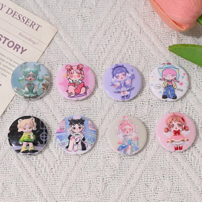 Cartoon two-dimensional printing beads cute beautiful girl loose beads