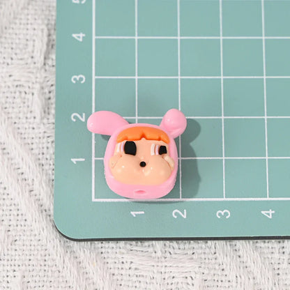 Three-dimensional cartoon rubber crying baby girl straight hole beads