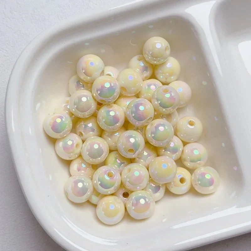 8-12mm Mabei Luminous Solid Straight Hole Beads | Acrylic Bead for DIY Bracelet Keychain Jewelry Making