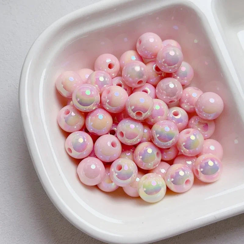 8-12mm Mabei Luminous Solid Straight Hole Beads | Acrylic Bead for DIY Bracelet Keychain Jewelry Making